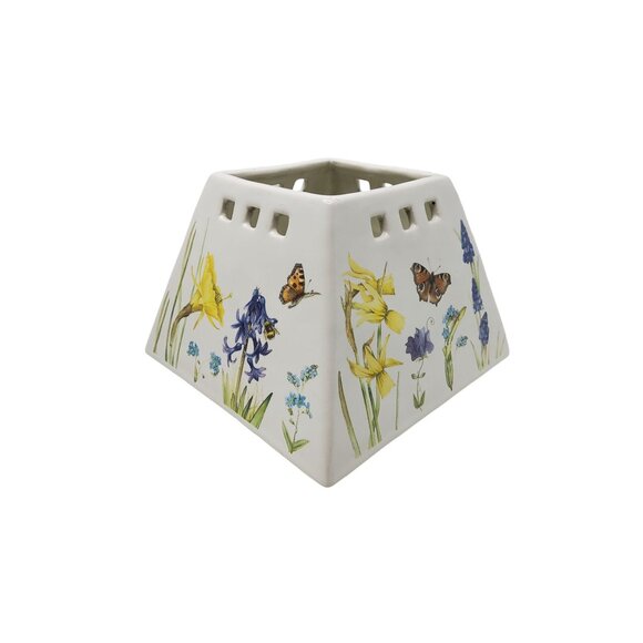 Vintage Ceramic Flower & Butterfly Design Candle Cover - Picture 3 of 6